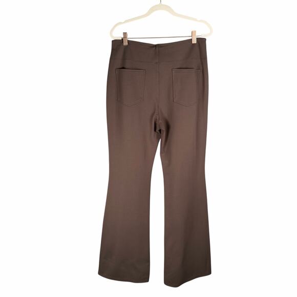 Halara Pants Womens Large Brown Ponte Flex High Rise Flared Trouser 31" Inseam - Picture 3 of 8